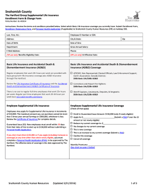 Snohomish County Supplemental Life Insurance Enrollment Form