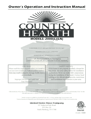 2000 Wood Heater Owner’s Manual