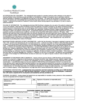 Authorization for Treatment and Release of Information