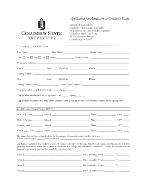 Graduate Admission Application