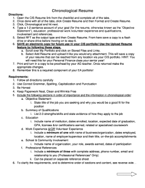 Chronological Resume Template