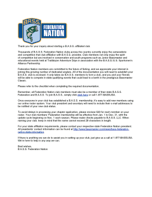 B.A.S.S. Federation Nation Club Application