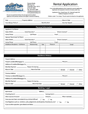 Rental Application Form