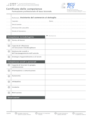 Certificato delle competenze