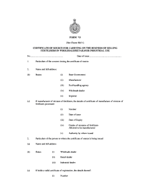 In transit paper for car - o form