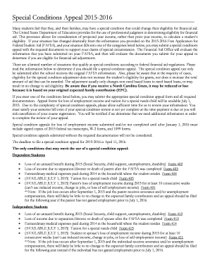 Special Conditions Appeal Form 413