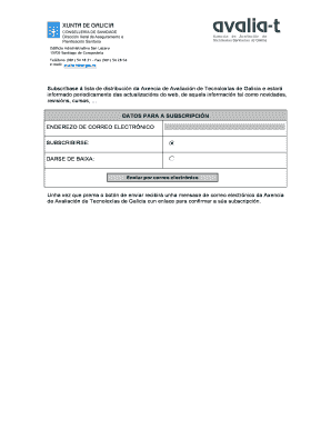 Galicia Technology Assessment Agency Subscription Form