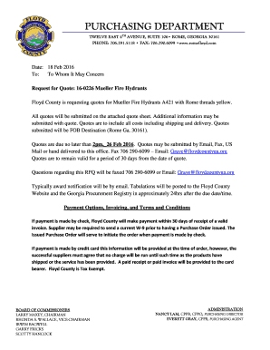 Apologize letter in english - RFQ 16-0226 Mueller Fire Hydrantspdf - RomeFloydcom