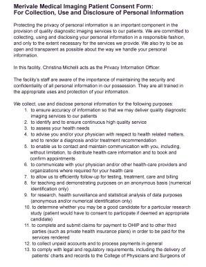 Merivale Medical Imaging Patient Consent Form For