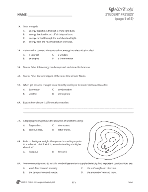 Alaska Science Education Pretest