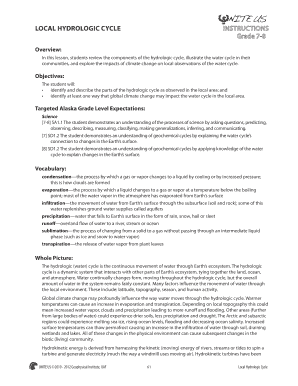 Local Hydrologic Cycle Lesson Plan