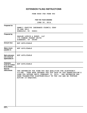 IRS Form 8868 Extension Application