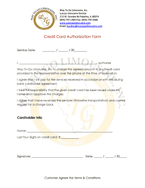 Credit Card Authorization Form