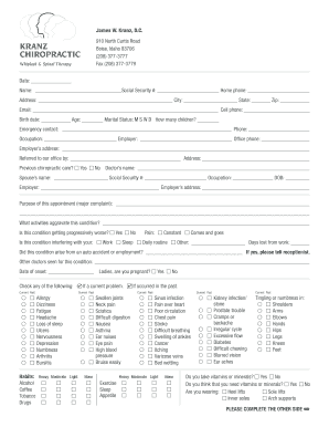 Chiropractic Patient Intake Form