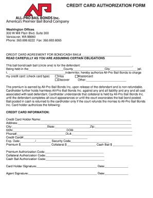 Credit Card Authorization Form
