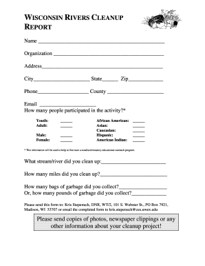 Wisconsin Rivers Cleanup Report