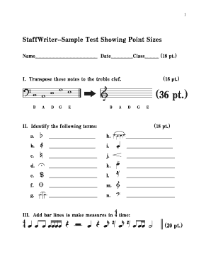Music Theory Test Form