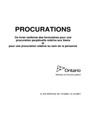Formulaires de procuration de l'Ontario