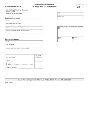 Arizona Form A1-T Withholding Transmittal