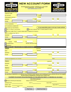 New Account Application Form