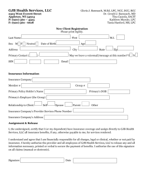 New Client Registration Form