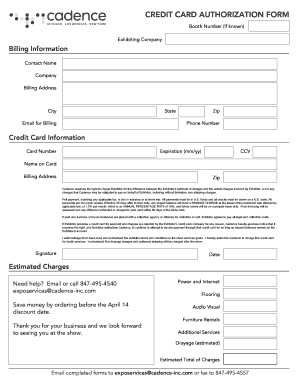 Credit Card Authorization Form