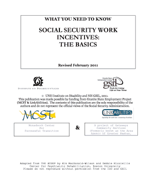 Social Security Work Incentives Benefits Checklist