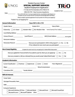 Student Employment Application