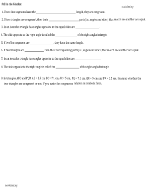 Geometry Worksheet