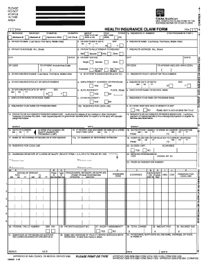 PICA Health Insurance Claim Form