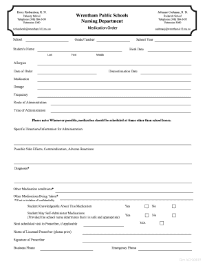 School Medication Authorization Form