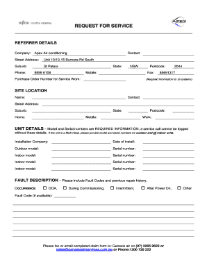 Request for Service Form