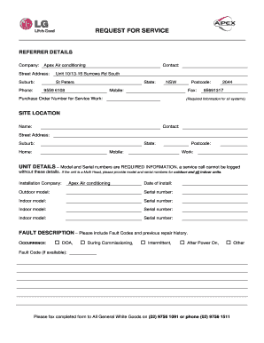 Request for Service Form