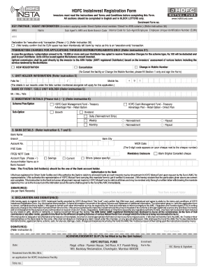 HDFC InstaInvest Registration Form