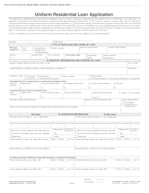 Uniform Residential Loan Application