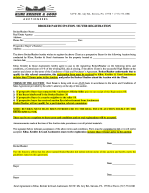 Broker Participation Buyer Registration Form