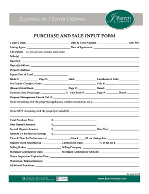 Purchase and Sale Agreement Form