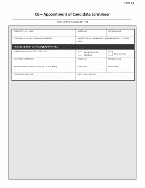 Candidate Scrutineer Appointment Form