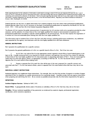 Architect-Engineer Qualifications Form