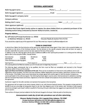 Real Estate Referral Agreement