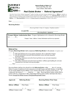 Real Estate Broker Referral Agreement