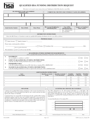 Qualified HSA Funding Distribution Request Form