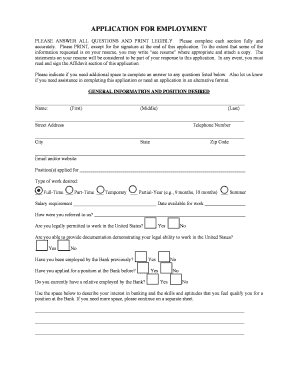 Application for Employment