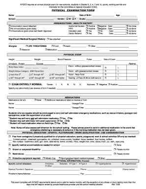 NYSED Physical Examination Form