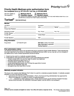 Priority Health Medicare Prior Authorization Form