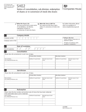 UK Companies House SH02 Form