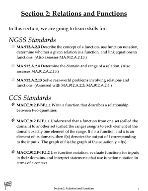 Relations and Functions Worksheet