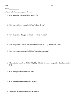 Chemistry Homework Assignment
