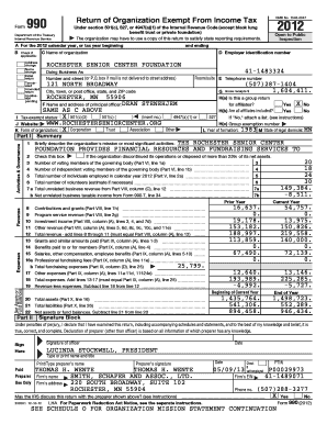 Form 990 Return of Organization Exempt From Income Tax
