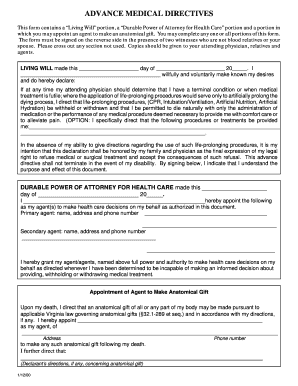 Advance Medical Directives Form